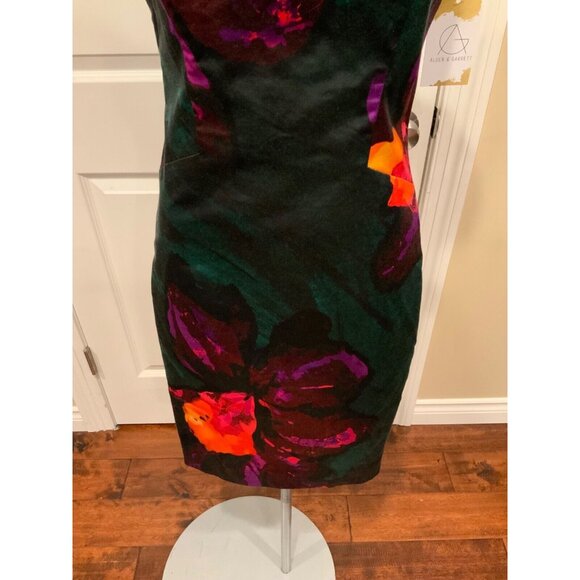 Milly Dark Multicolor Floral Sleeveless Dress, Size 4 - Picture 3 of 9